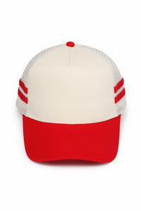 Retro Stripe Mesh Trucker Cap