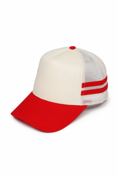 Retro Stripe Mesh Trucker Cap