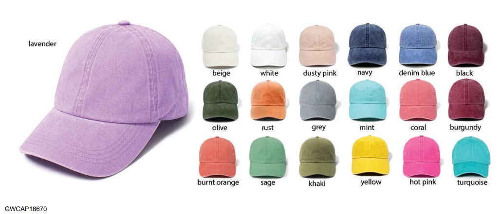 GWCAP18670 - Washed Twill 6 Panel Baseball Cap Buckle GWCAP18670 - Washed Twill 6 Panel Baseball Cap Buckle