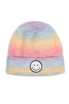 LBB3259 - Multi Cuff with Smiley Face Patch Knit Beanie