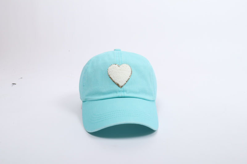 LCAP2182 - HEART CHENILLE BASEBALL CAP