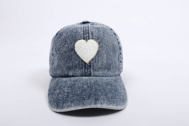 LCAP2182 - HEART CHENILLE BASEBALL CAP