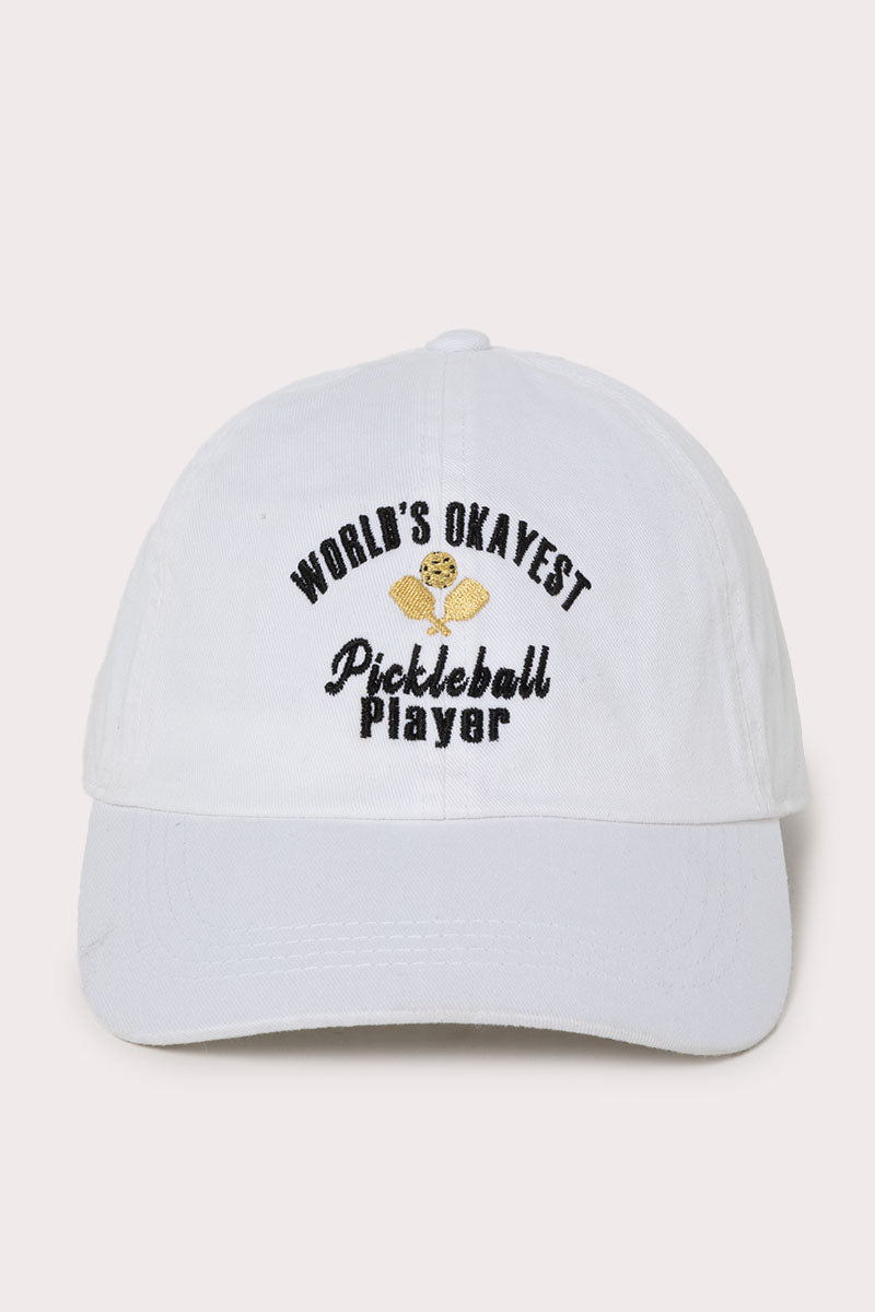 LCAP2516 - World's Okayest Pickleball Player Embroidered Baseball Cap