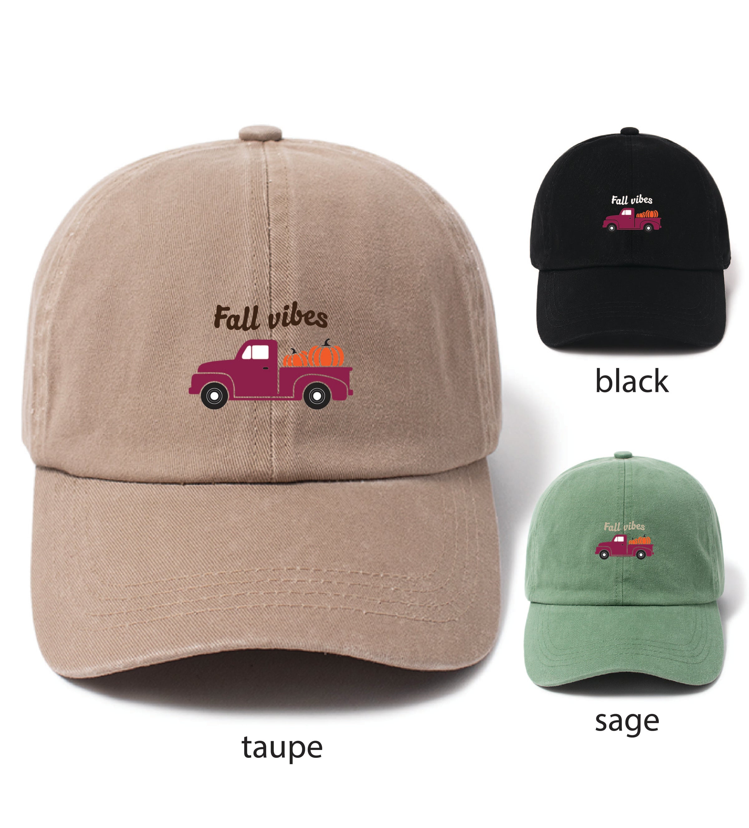 LCAP2973 - FALL VIBES Washed Twill Baseball Cap