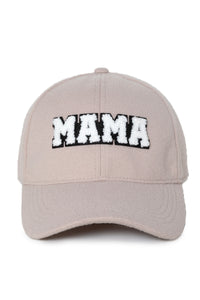 LCAP3034 - Chenille MAMA Patch Wool Touch Baseball Cap