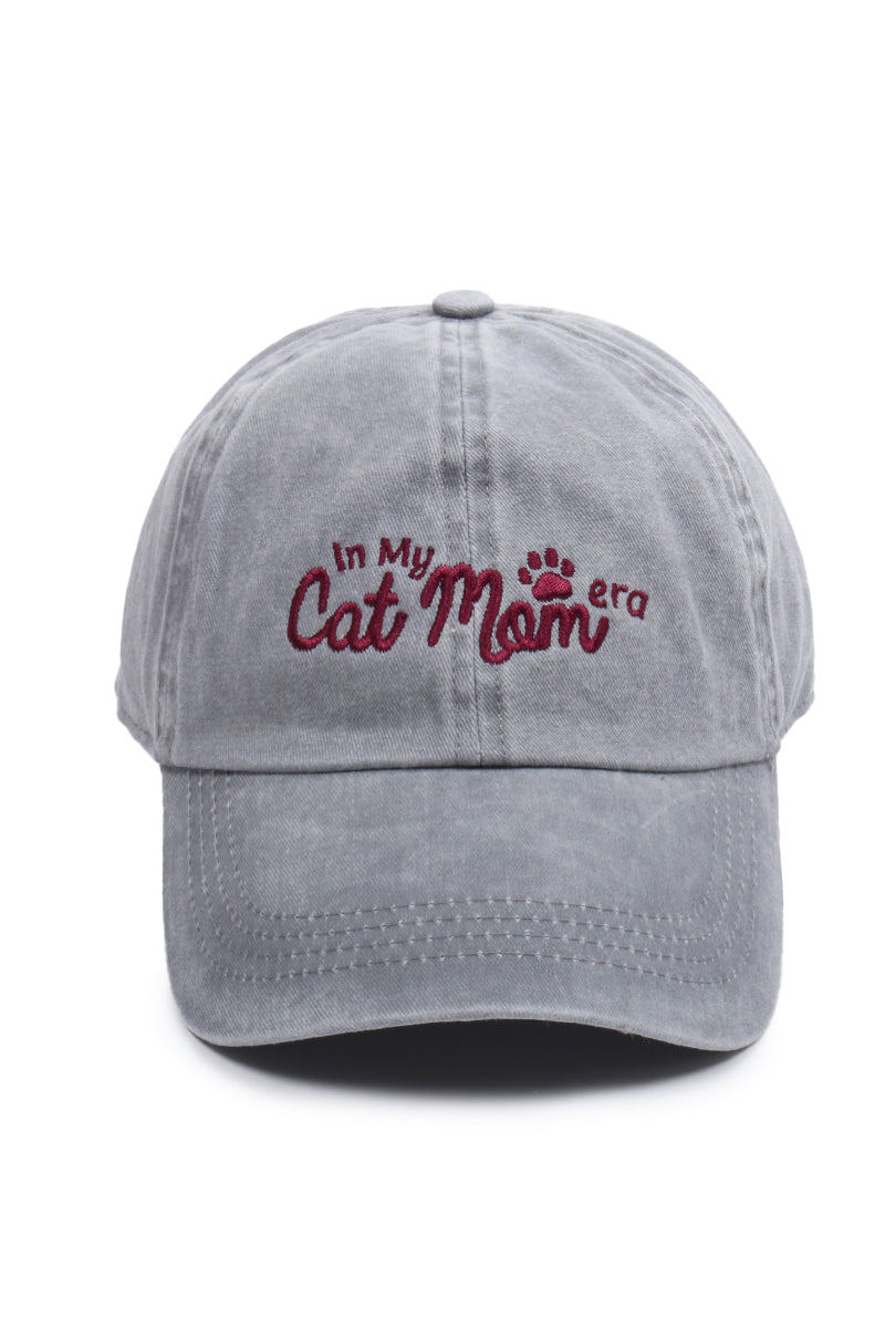 LCAP3297 - In My Cat Mom Era Script Embroidered Baseball Cap
