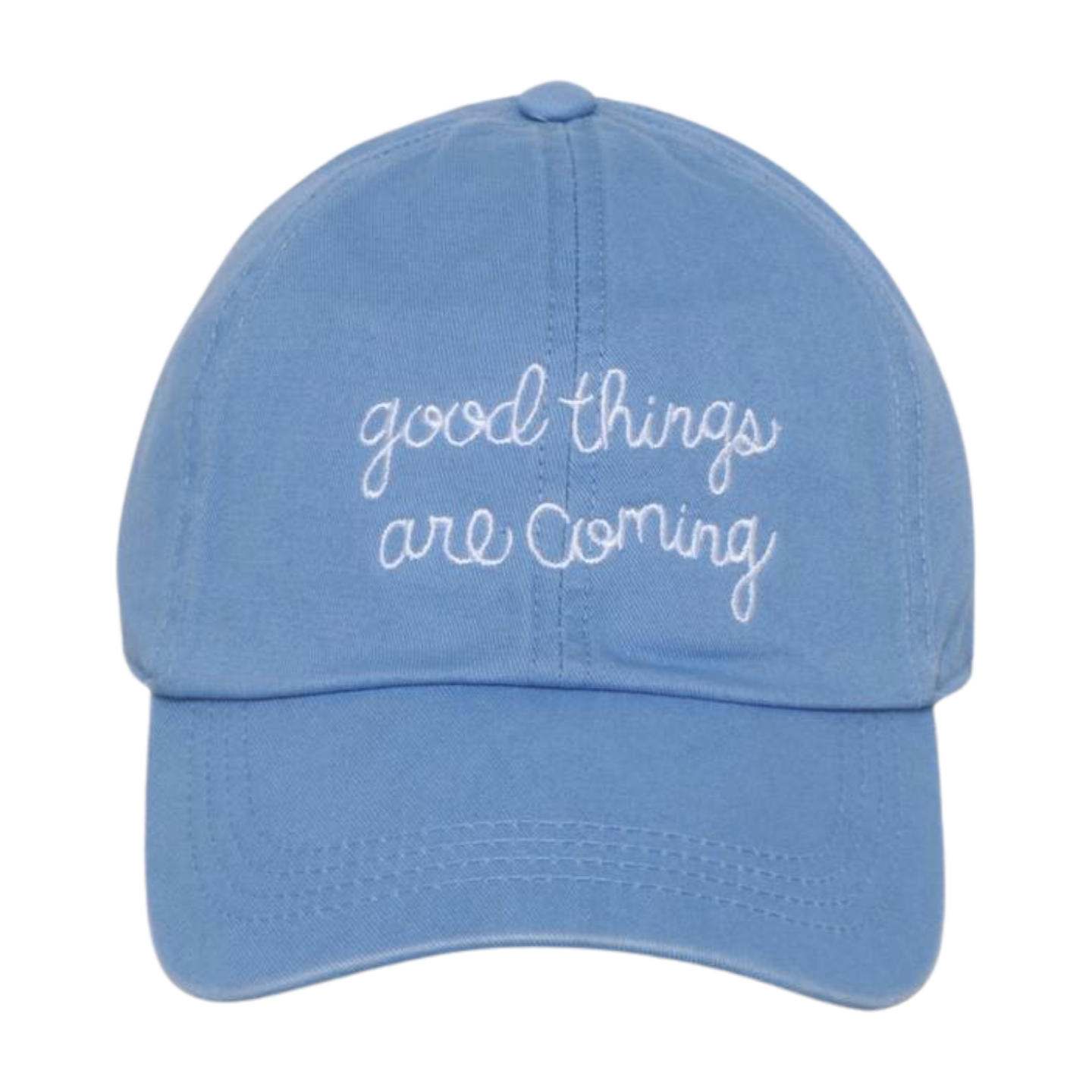 LCAP3473 - "GOOD THINGS ARE COMING" EMBROIDERED BASEBALL CAP