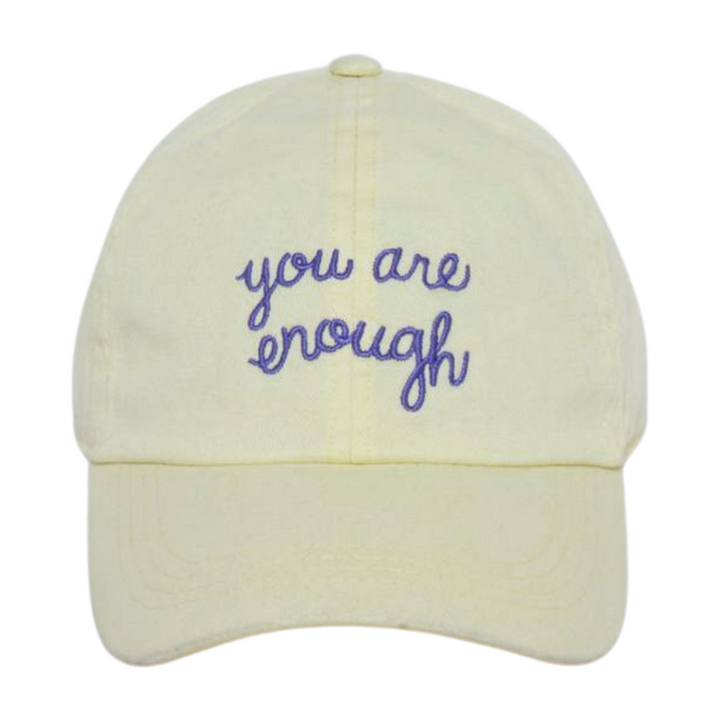 LCAP3474 - "YOU ARE ENOUGH" EMBROIDERED BASEBALL CAP