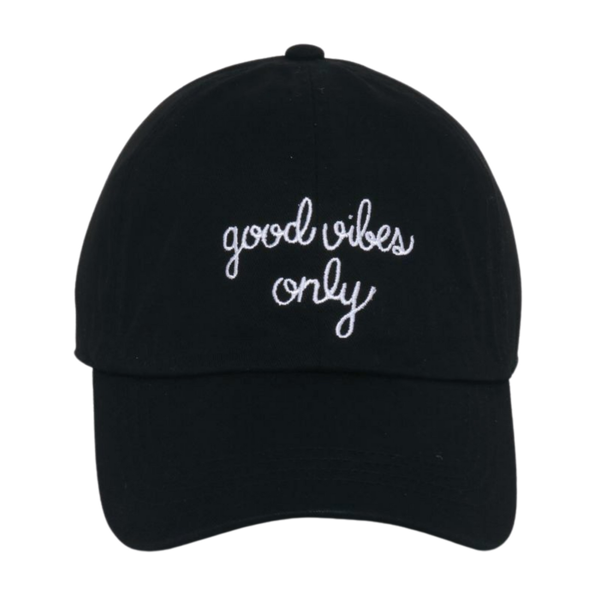 LCAP3477 - "GOOD VIBES ONLY" EMBROIDERED BASEBALL CAP