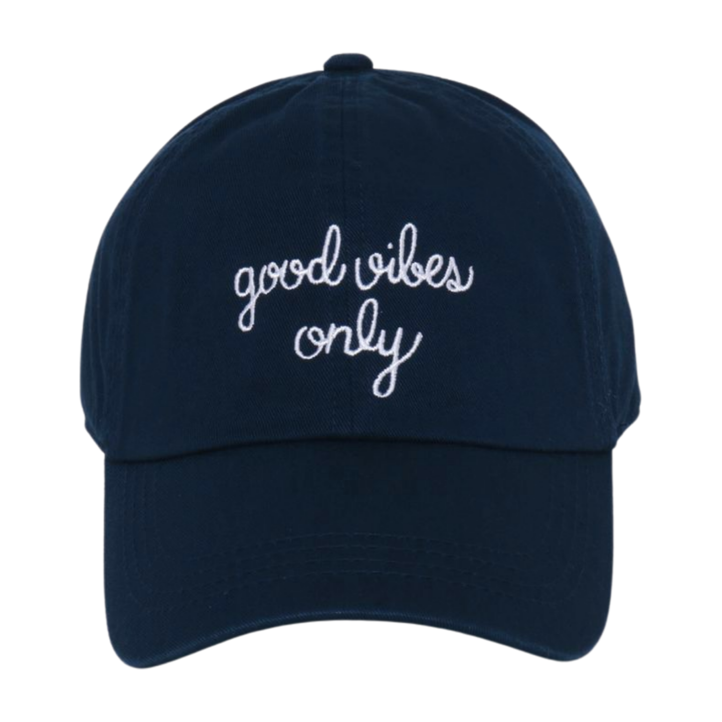 LCAP3477 - "GOOD VIBES ONLY" EMBROIDERED BASEBALL CAP