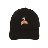 LCAP3636 - OUI CROISSANT EMBROIDERED BASEBALL CAP