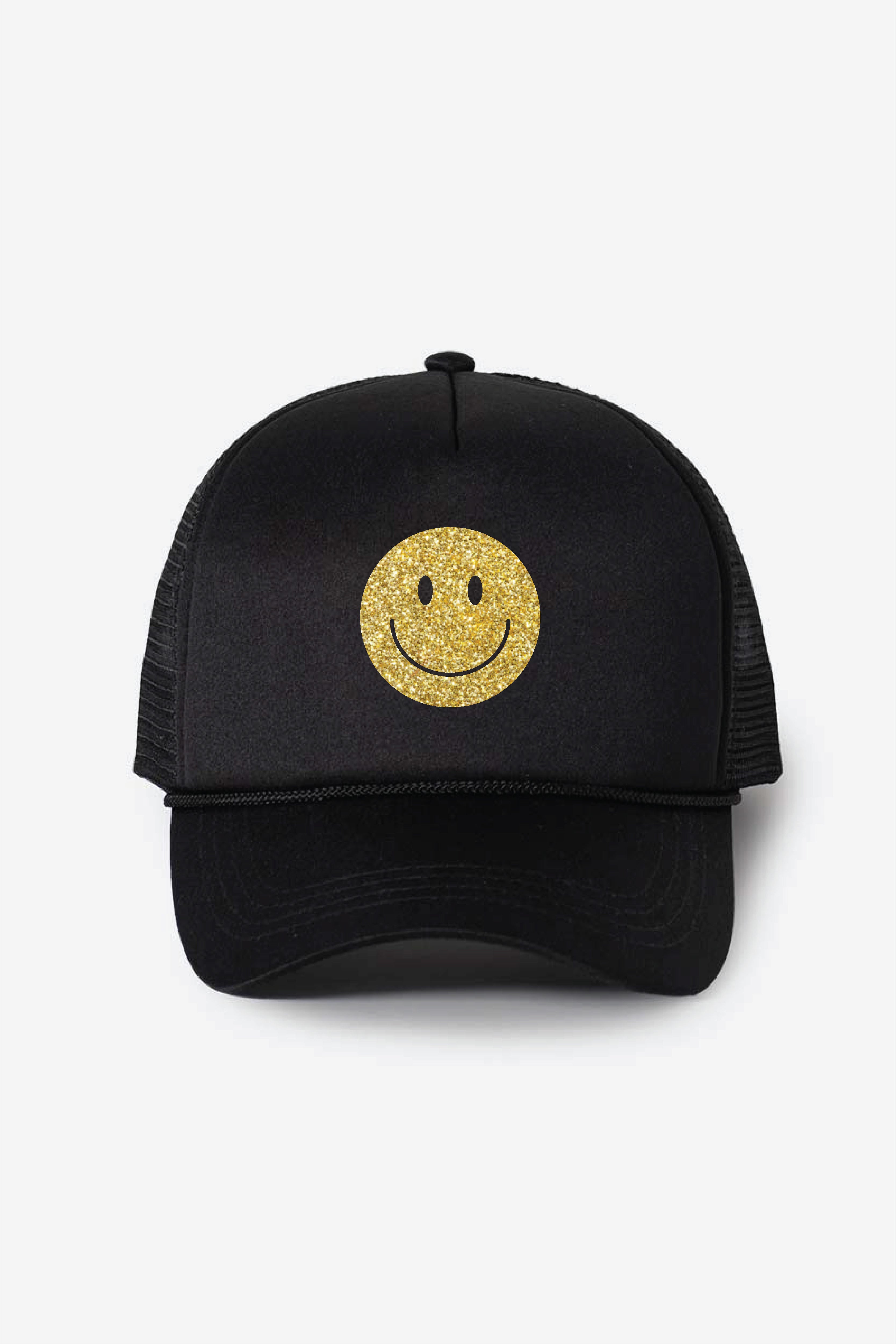 Black Lightning Happy Face Foam Trucker Hat