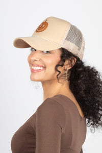 LCAPM2354 - Pumpkin Glitter Mesh Back Trucker Hat