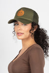 LCAPM2354 - Pumpkin Glitter Mesh Back Trucker Hat