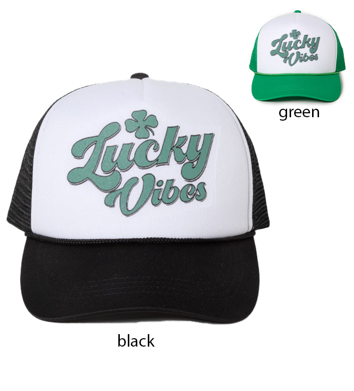 LCAPM3336 - LUCKY VIBES HEAT TRANSFERRED TRUCKER HAT