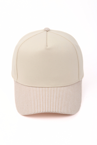 Stripe Brim 5-Panel Baseball Cap