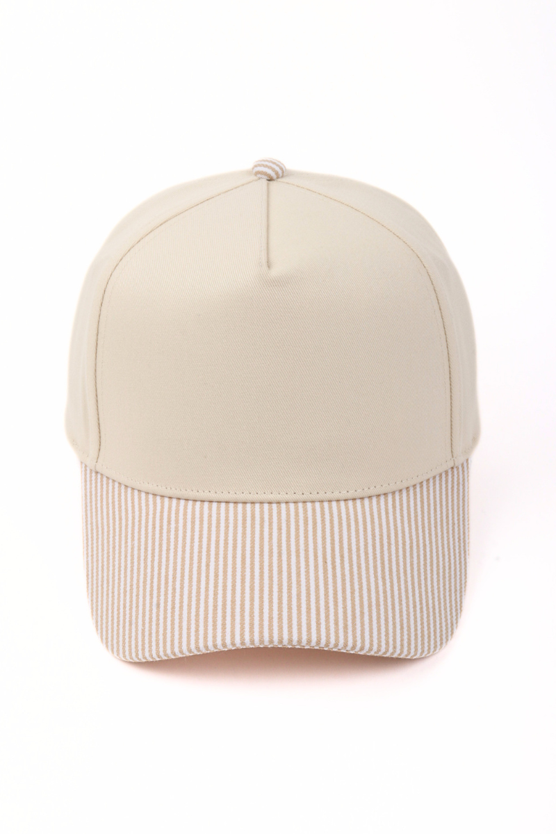 Stripe Brim 5-Panel Baseball Cap