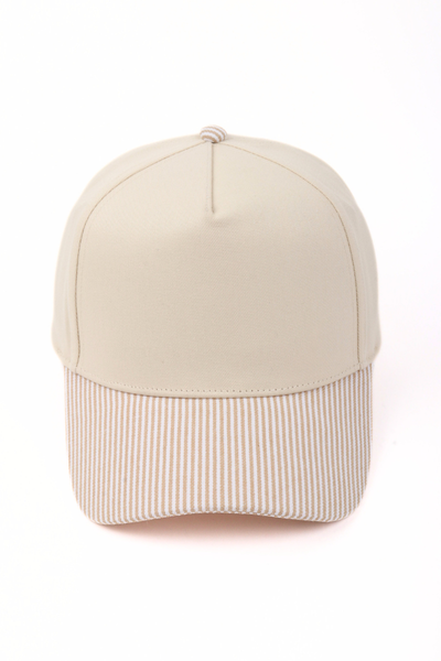 Stripe Brim 5-Panel Baseball Cap
