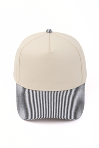 Stripe Brim 5-Panel Baseball Cap