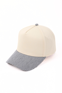 Stripe Brim 5-Panel Baseball Cap