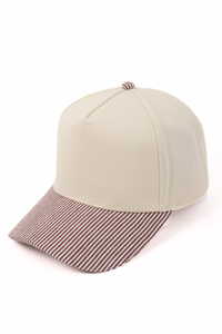 Stripe Brim 5-Panel Baseball Cap