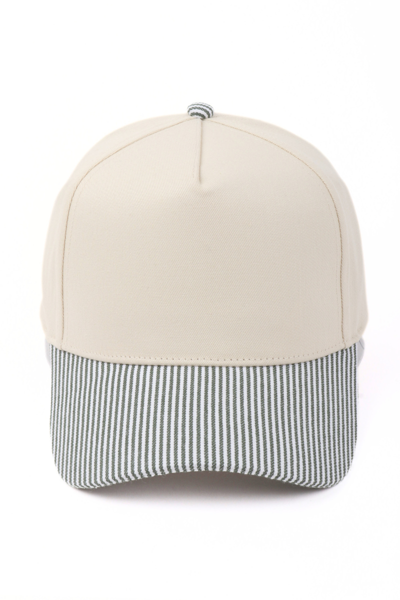 Stripe Brim 5-Panel Baseball Cap