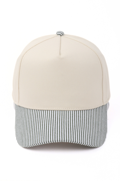 Stripe Brim 5-Panel Baseball Cap