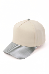 Stripe Brim 5-Panel Baseball Cap