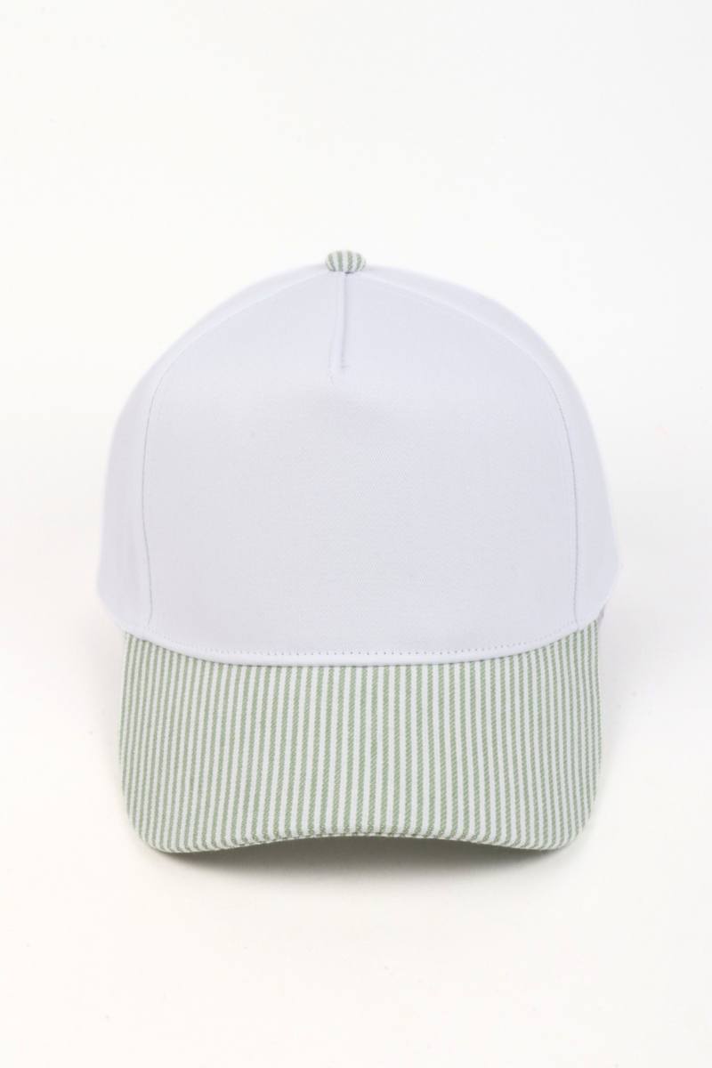 Stripe Brim 5-Panel Baseball Cap