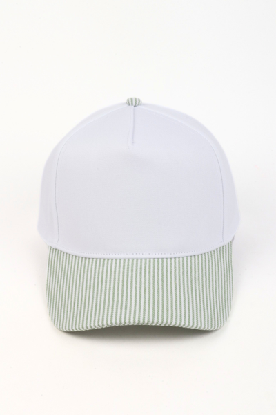 Stripe Brim 5-Panel Baseball Cap