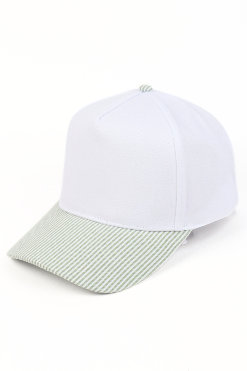Stripe Brim 5-Panel Baseball Cap