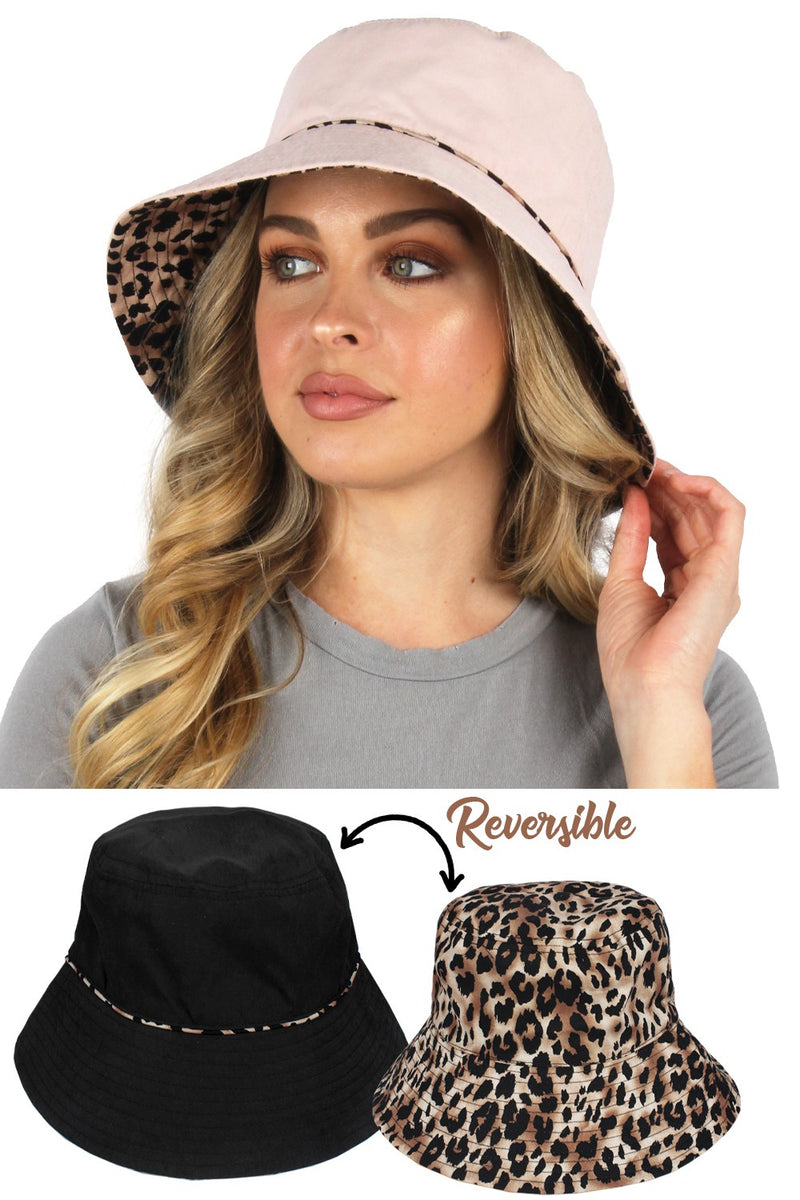 JCBU4023 - Reversible Leopard Animal Print Bucket Hat