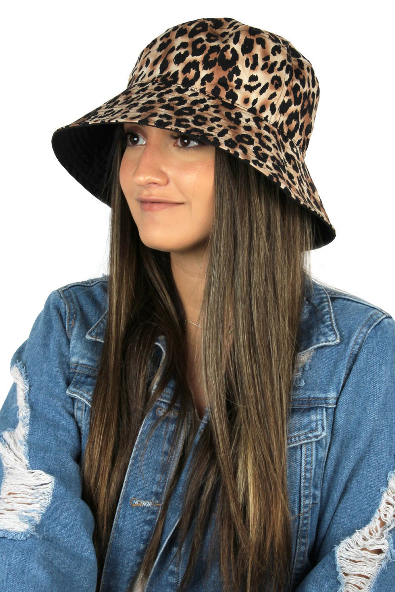 JCBU4023 - Reversible Leopard Animal Print Bucket Hat