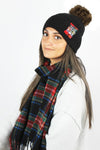 ABB856 - "Dog Mom" Rib Knit Beanie with Faux Fur Pom