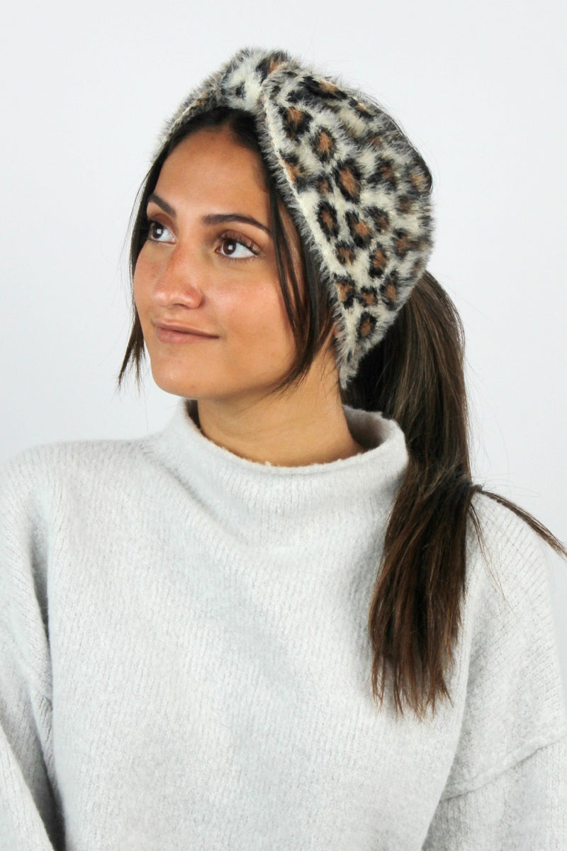 AHW1843 - Leopard Soft Feather Yarn Headwrap