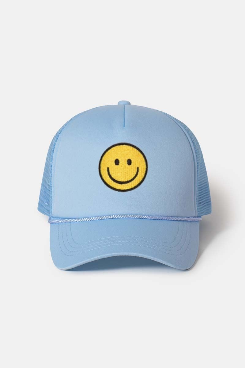 FWCAPM201 - Smiley Embroidered Mesh Back Trucker Cap – David and