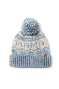 ABB1825 - Mama jacquard knit beanie with self pom