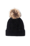 ABB41 - Knit Beanie with Lurex & Faux Fur Pom