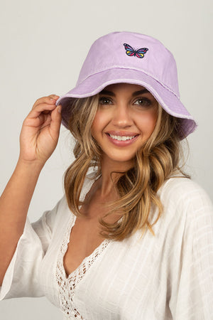 ABU1427 - Butterfly Embroidered Bucket Hat