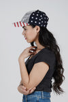 ACAP45010 - Americana Baseball Cap with Bling Bling (sold as 12pcs assorted pack) - David and Young Wholesale