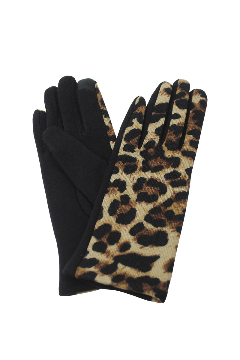 AGL94392 - Leopard print tech touch gloves