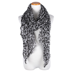 ASF3538 - Crinkled Leopard Light Weight Scarf 35"x80" - David and Young Fashion Accessories
