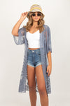 ATO9059 - Sheer Kimono with Lace Details