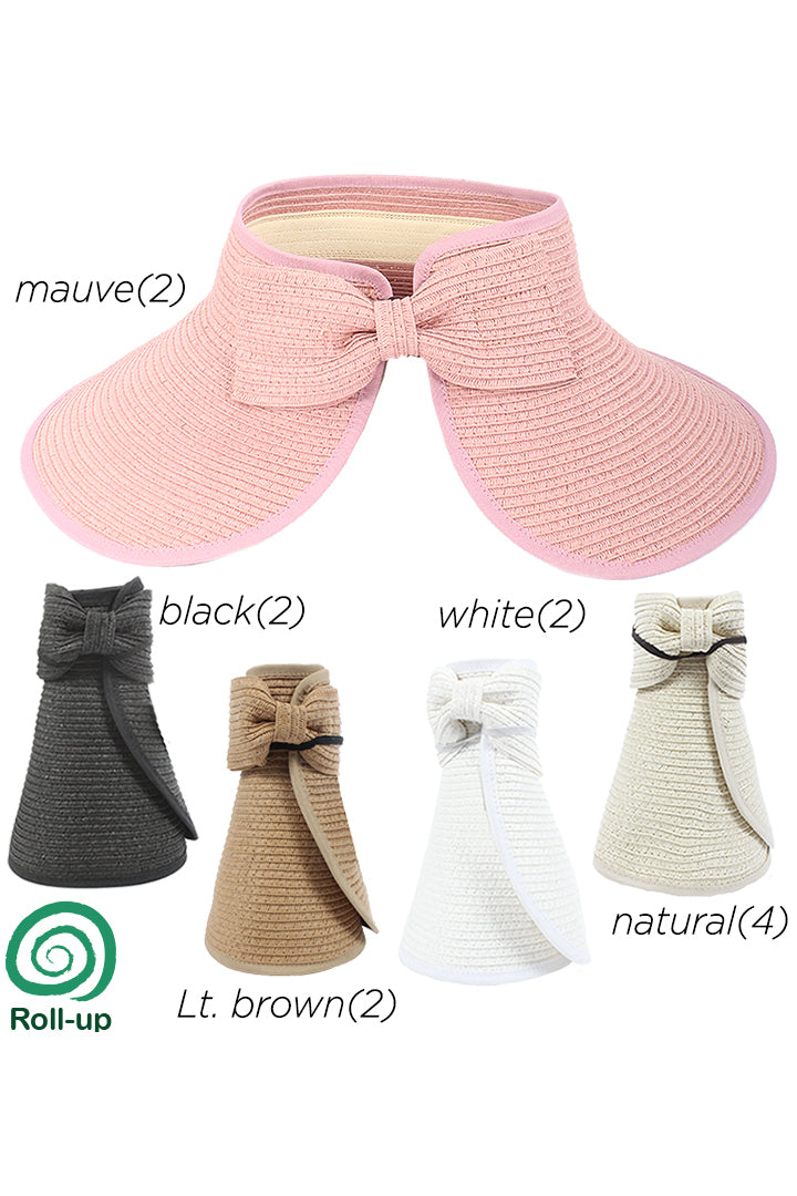 AVS8460 - Solid paper Braid with Bow (Sold by 12pcs assorted pack) - David and Young Fashion Accessories
