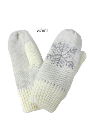 FSMT75268 - Snowflake knit mitten with lining