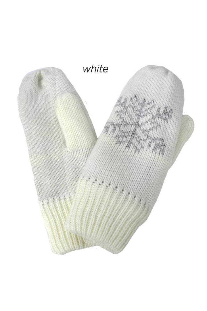 FSMT75268 - Snowflake knit mitten with lining