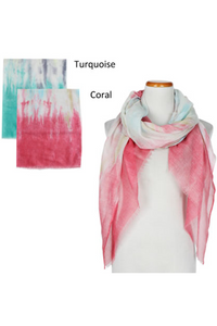 ASF8025 - Tie Dye Oblong Scarf 35 x 70 - David and Young Fashion Accessories