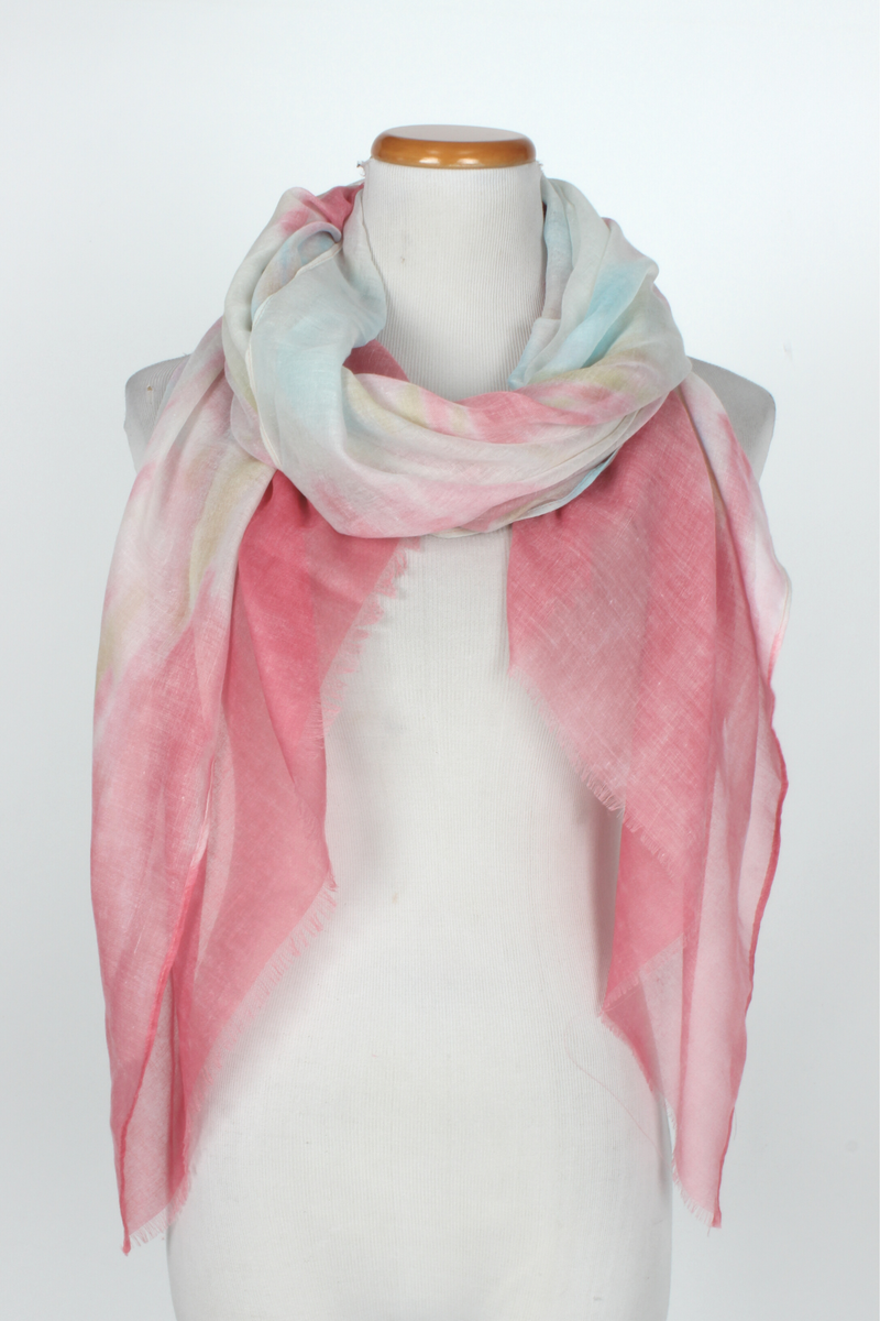ASF8025 - Tie Dye Oblong Scarf 35 x 70 - David and Young Fashion Accessories