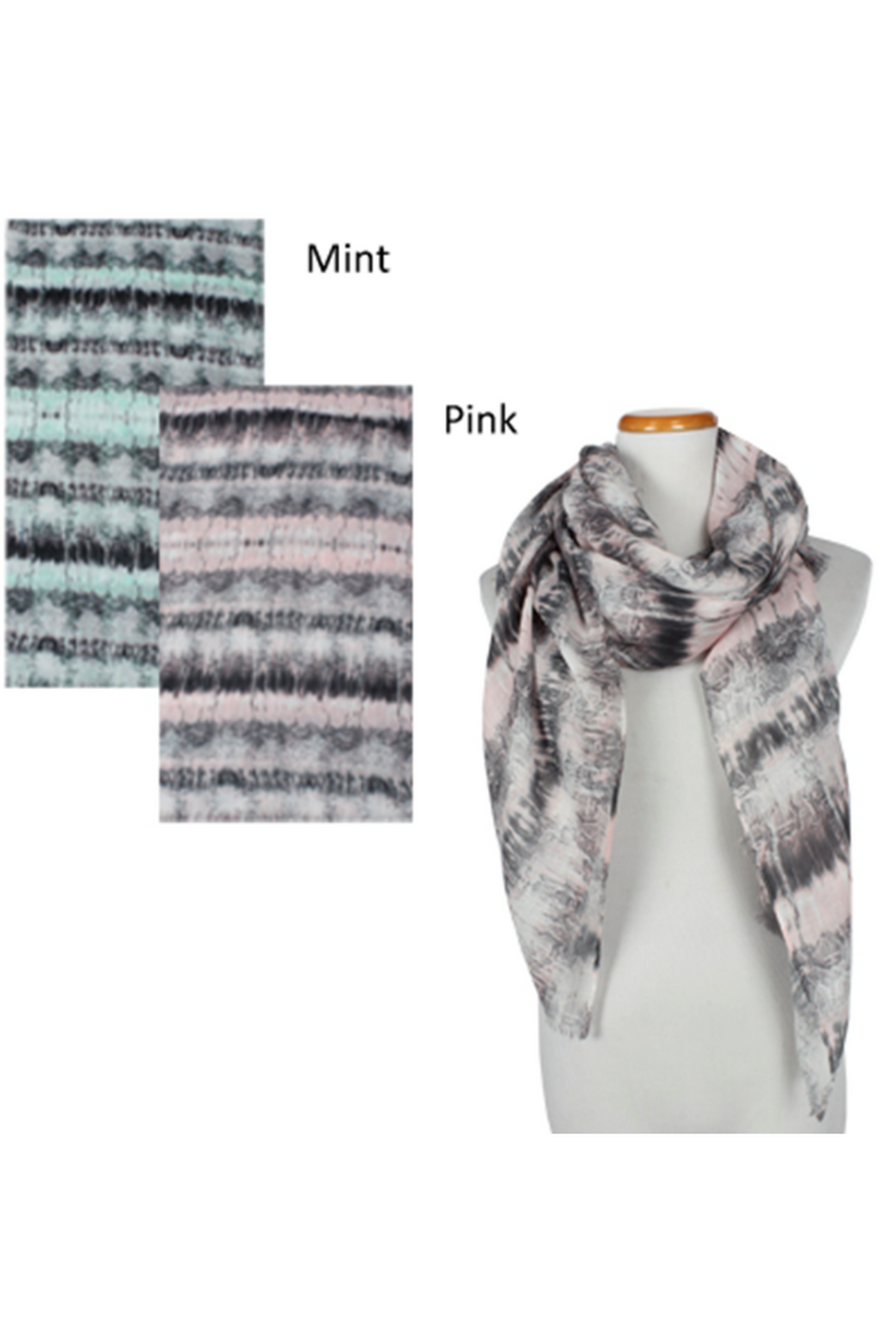 ASF8009 - Snake Animal Print Tie Dye Scarf 35 x 70 - David and Young Fashion Accessories