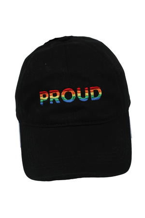 LCAP946 - "Proud" Rainbow Embroidery Solid Baseball Cap - David and Young Fashion Accessories